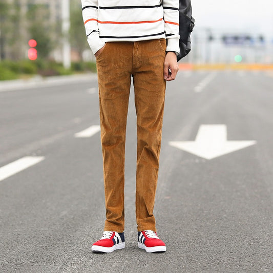Pantalon en Velours Côtelé Coupe Slim pour Homme