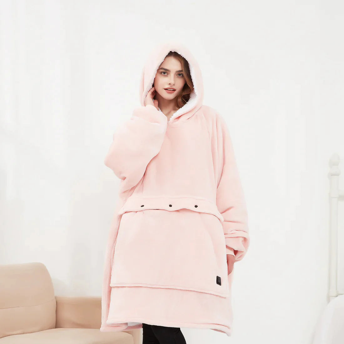 Couverture à capuche chauffante