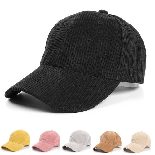Casquette de Baseball en Velours Côtelé Pur